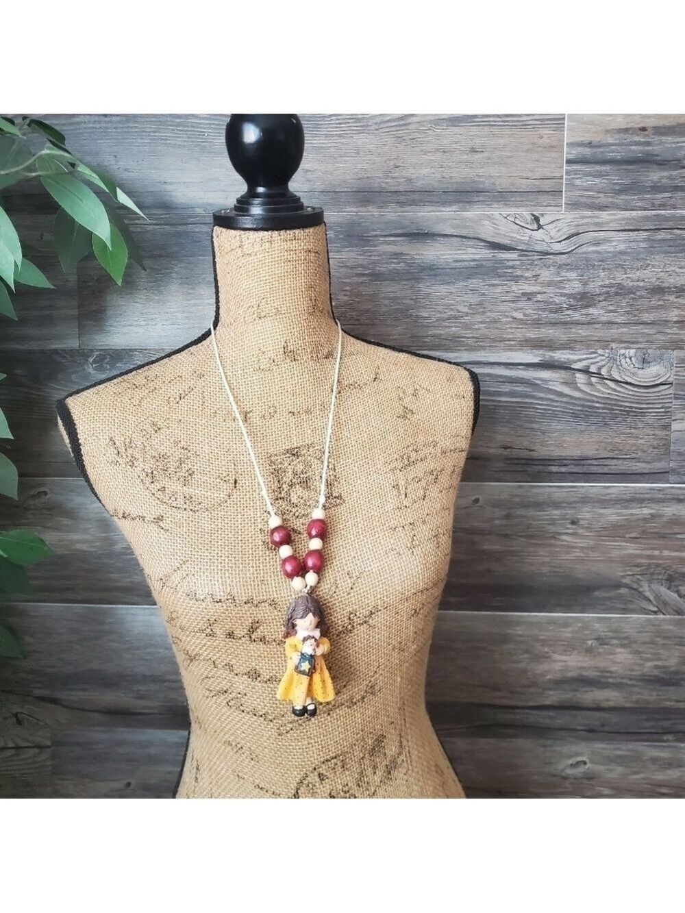 Doll Child Beaded Figurine String Necklace